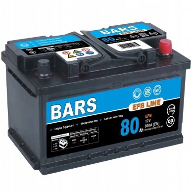 AKUMULIATORIUS BARS EFB  12V 80Ah 800A