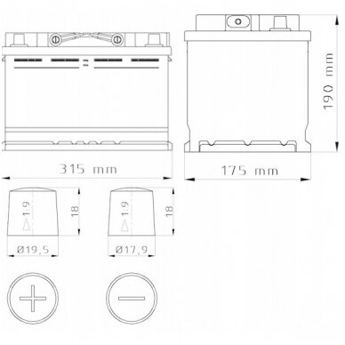 AKUMULIATORIUS BARS EFB  12V 80Ah 800A 2