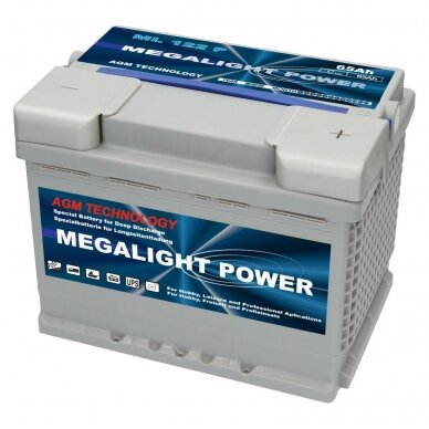 AKUMULIATORIUS MEGALIGHT AGM 12V 65 Ah